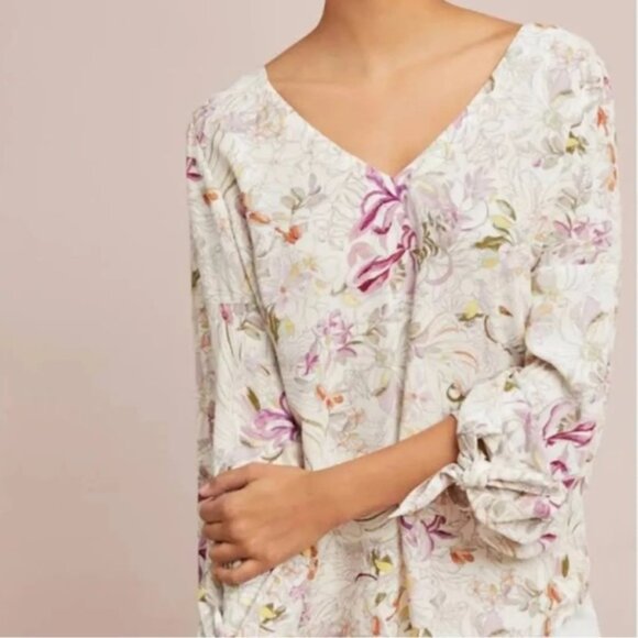 Maeve Anthropologie Floral Blouse Size Small - Picture 2 of 16